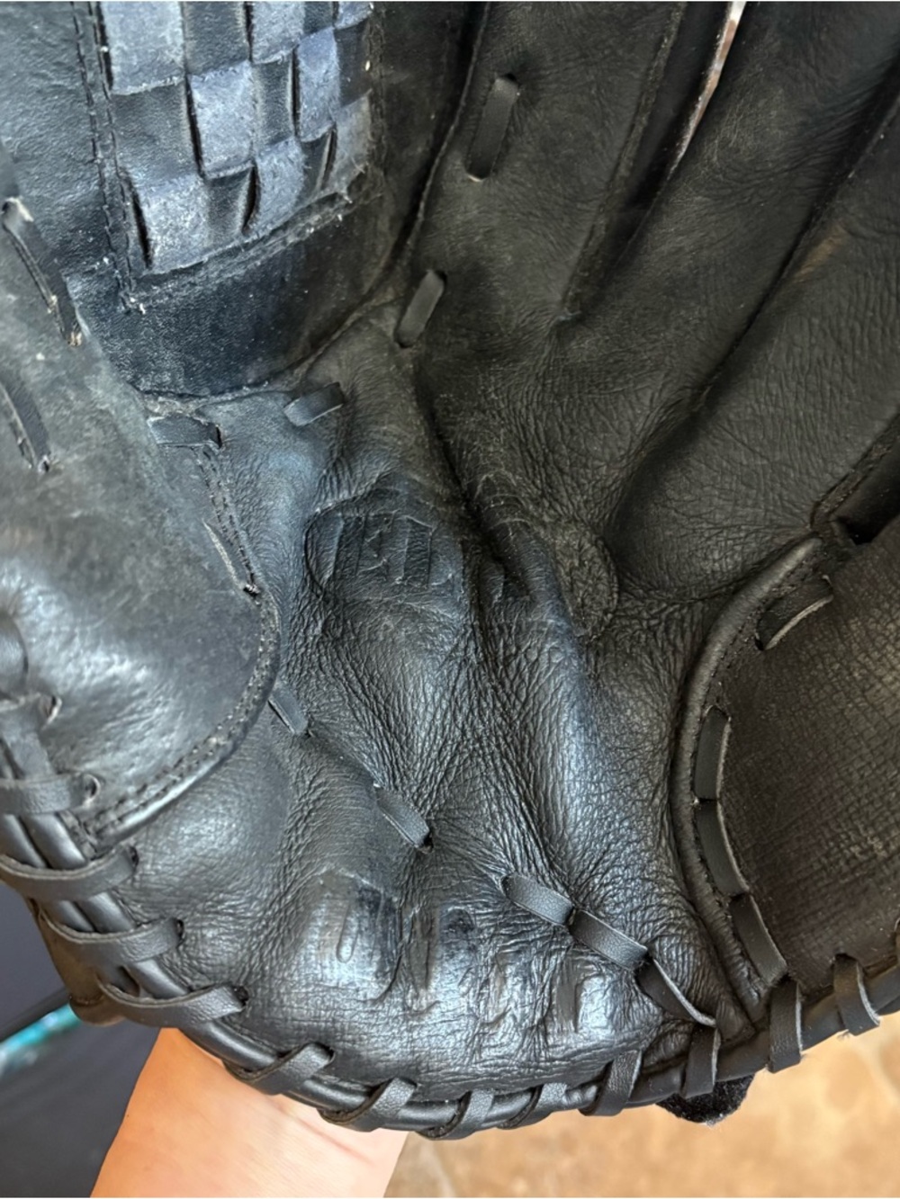 Wilson Black Leather Softball Glove with Yellow Accents 14” A2444 RHT - Picture 9 of 11